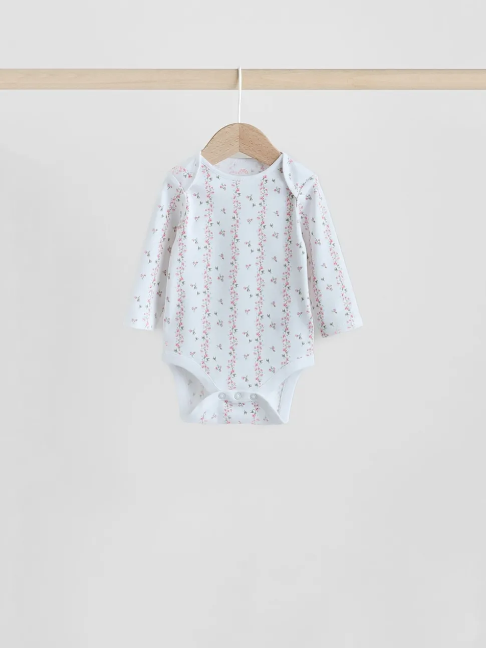 Pink 7 Pack Long Sleeve Baby Bodysuit