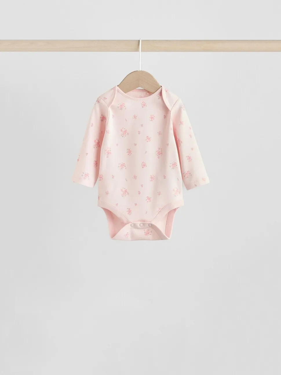 Pink 7 Pack Long Sleeve Baby Bodysuit