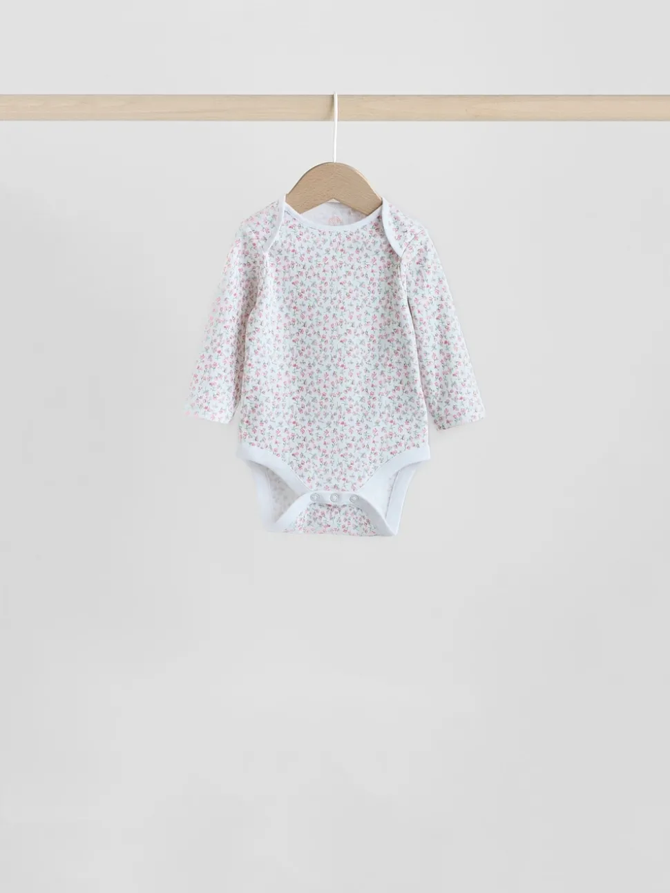 Pink 7 Pack Long Sleeve Baby Bodysuit