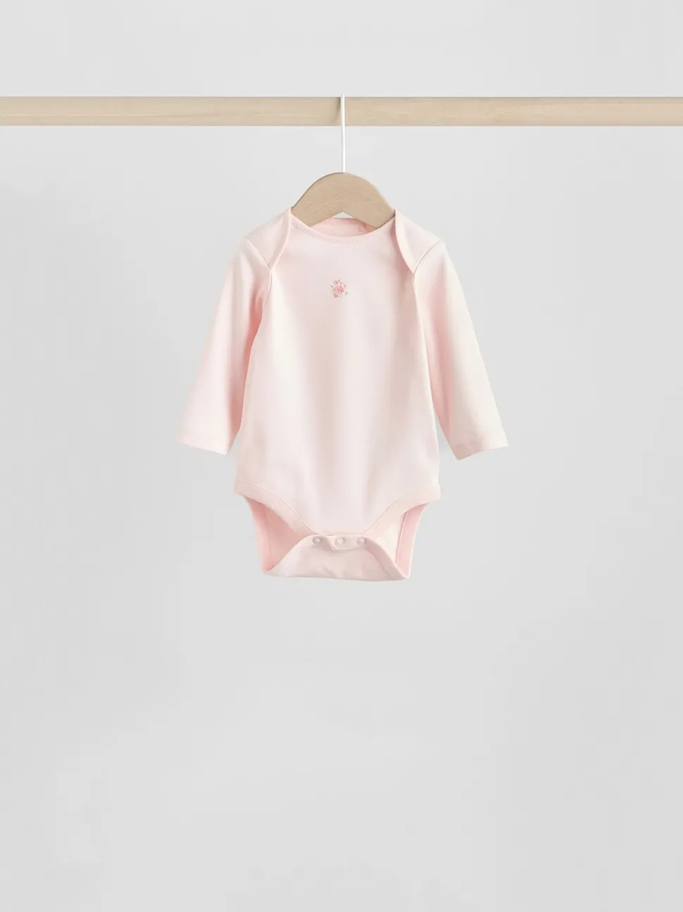 Pink 7 Pack Long Sleeve Baby Bodysuit