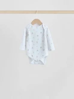 Pink 7 Pack Long Sleeve Baby Bodysuit