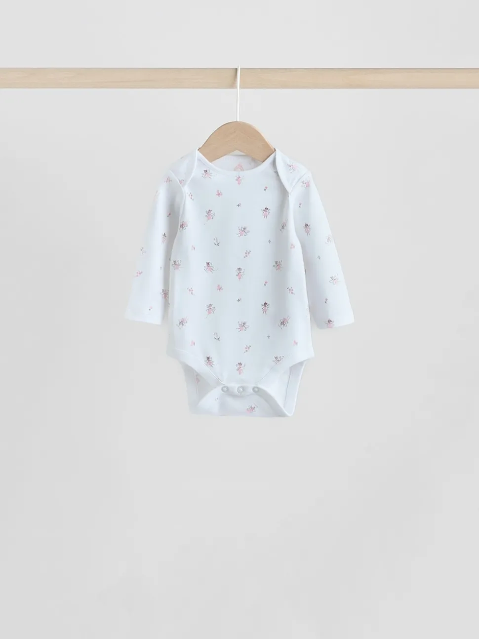Pink 7 Pack Long Sleeve Baby Bodysuit
