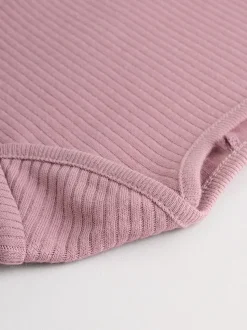 Pink 5 Pack Long Sleeve Baby Bodysuits