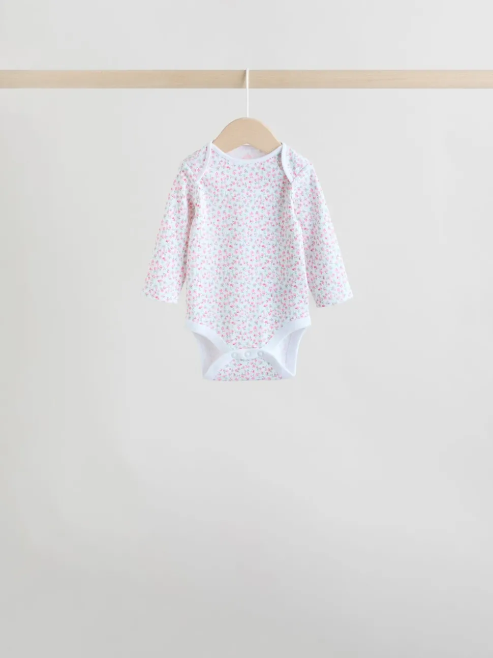 Pink 5 Pack Long Sleeve Baby Bodysuit