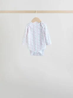 Pink 5 Pack Long Sleeve Baby Bodysuit
