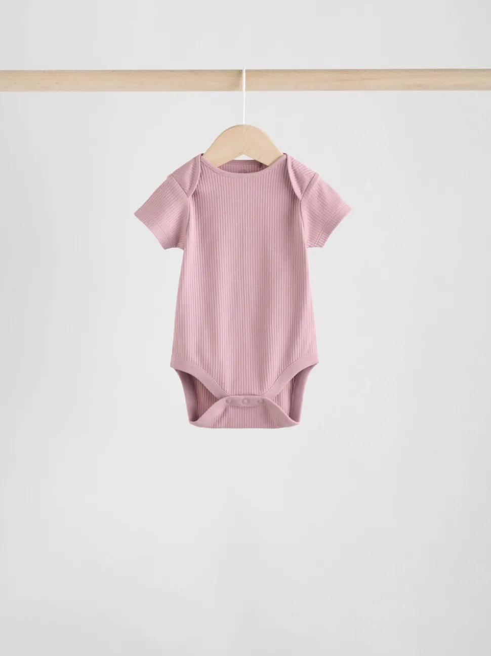 Pink 5 Pack Short Sleeve Baby Bodysuits