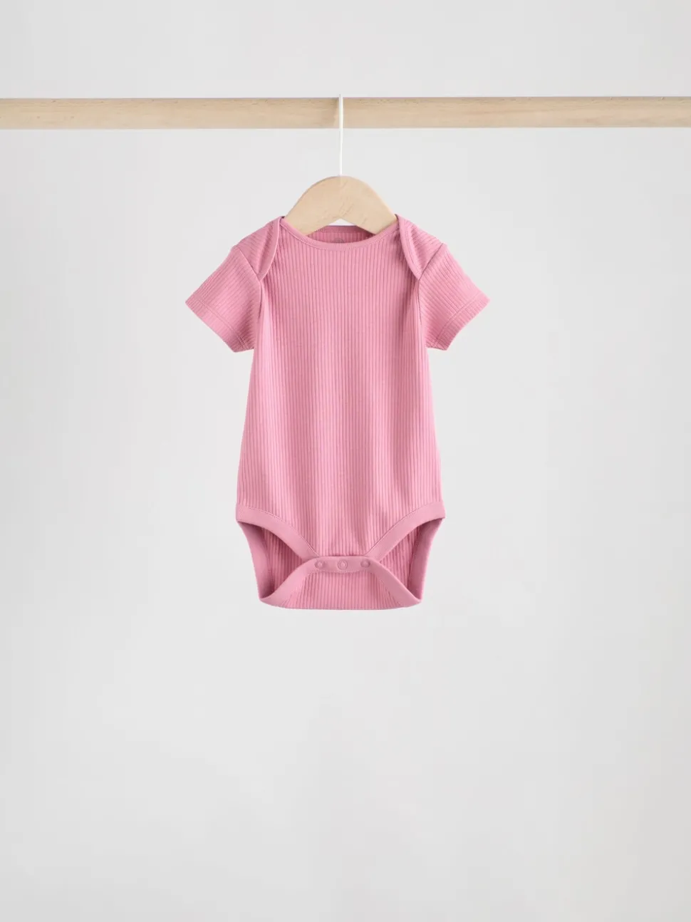Pink 5 Pack Short Sleeve Baby Bodysuits