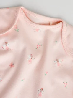 Pink 7 Pack Short Sleeve Baby Bodysuit
