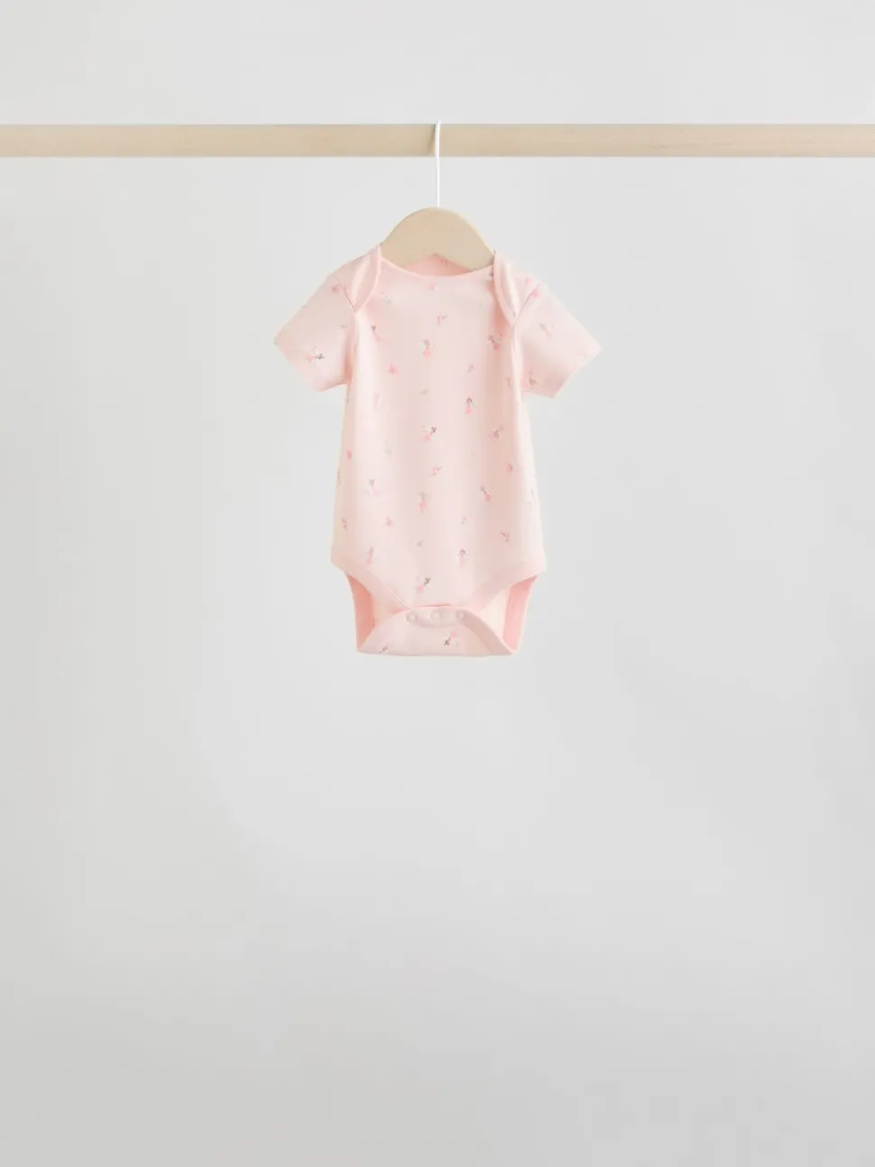 Pink 7 Pack Short Sleeve Baby Bodysuit