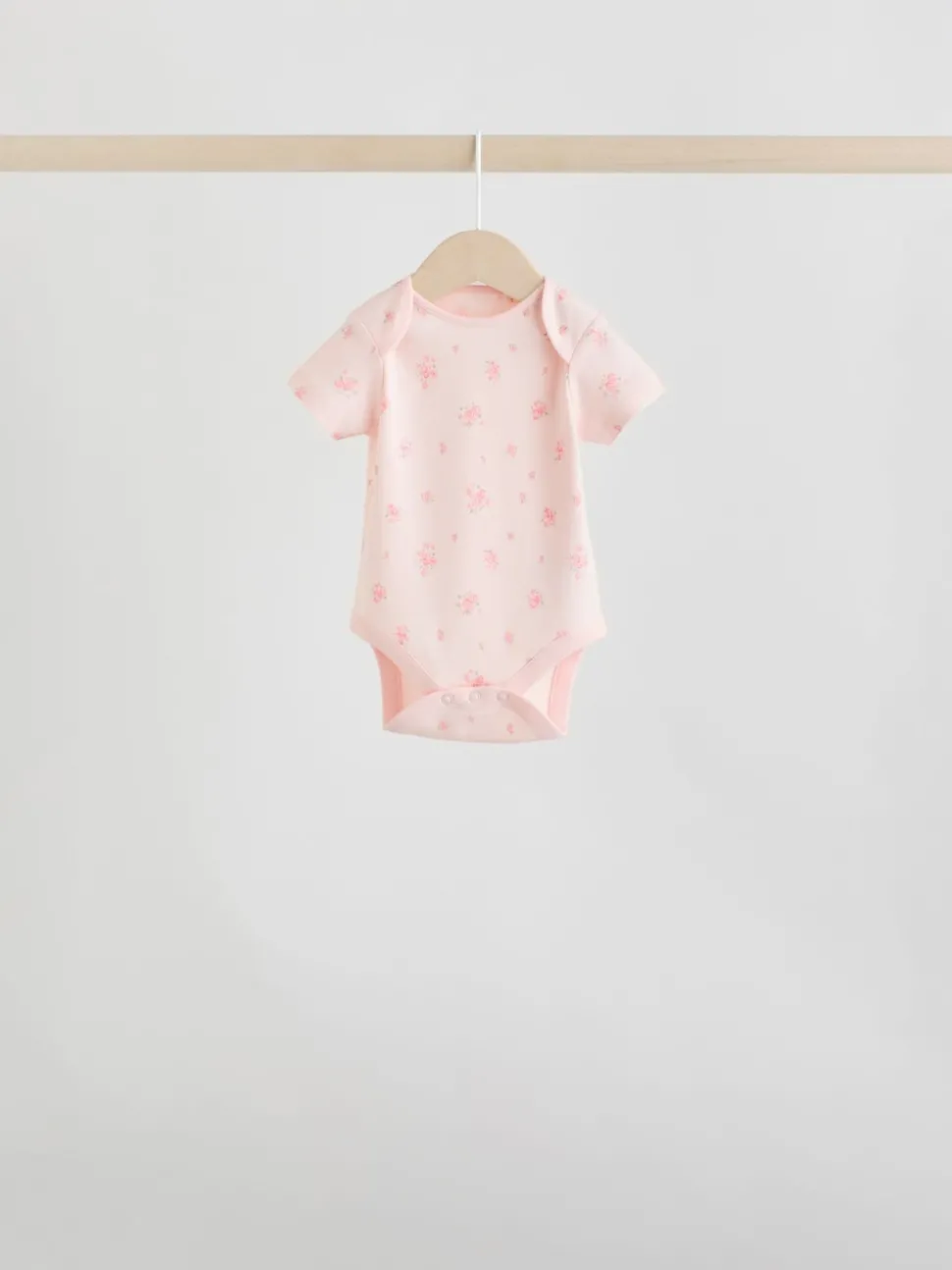 Pink 7 Pack Short Sleeve Baby Bodysuit