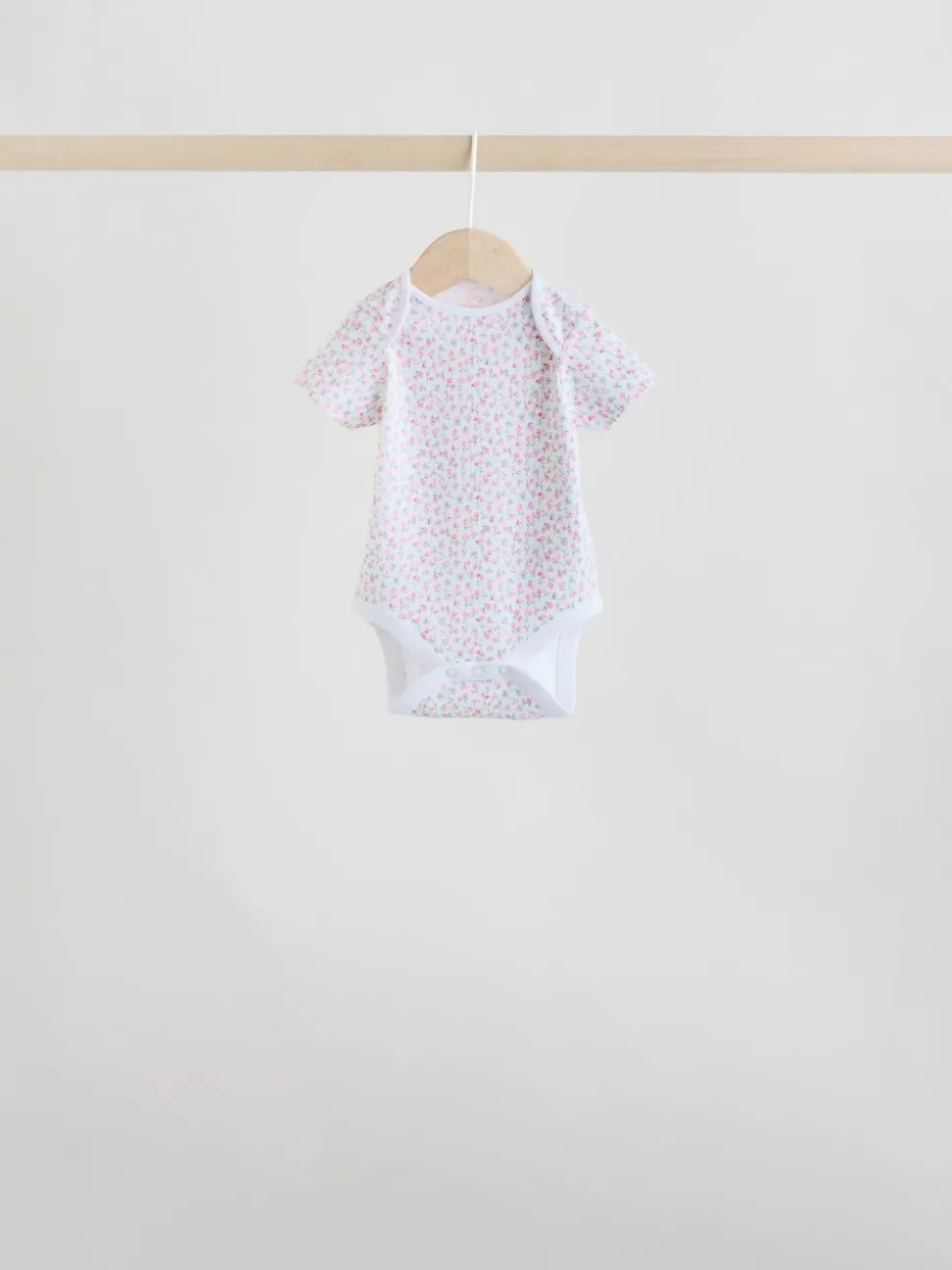 Pink 7 Pack Short Sleeve Baby Bodysuit