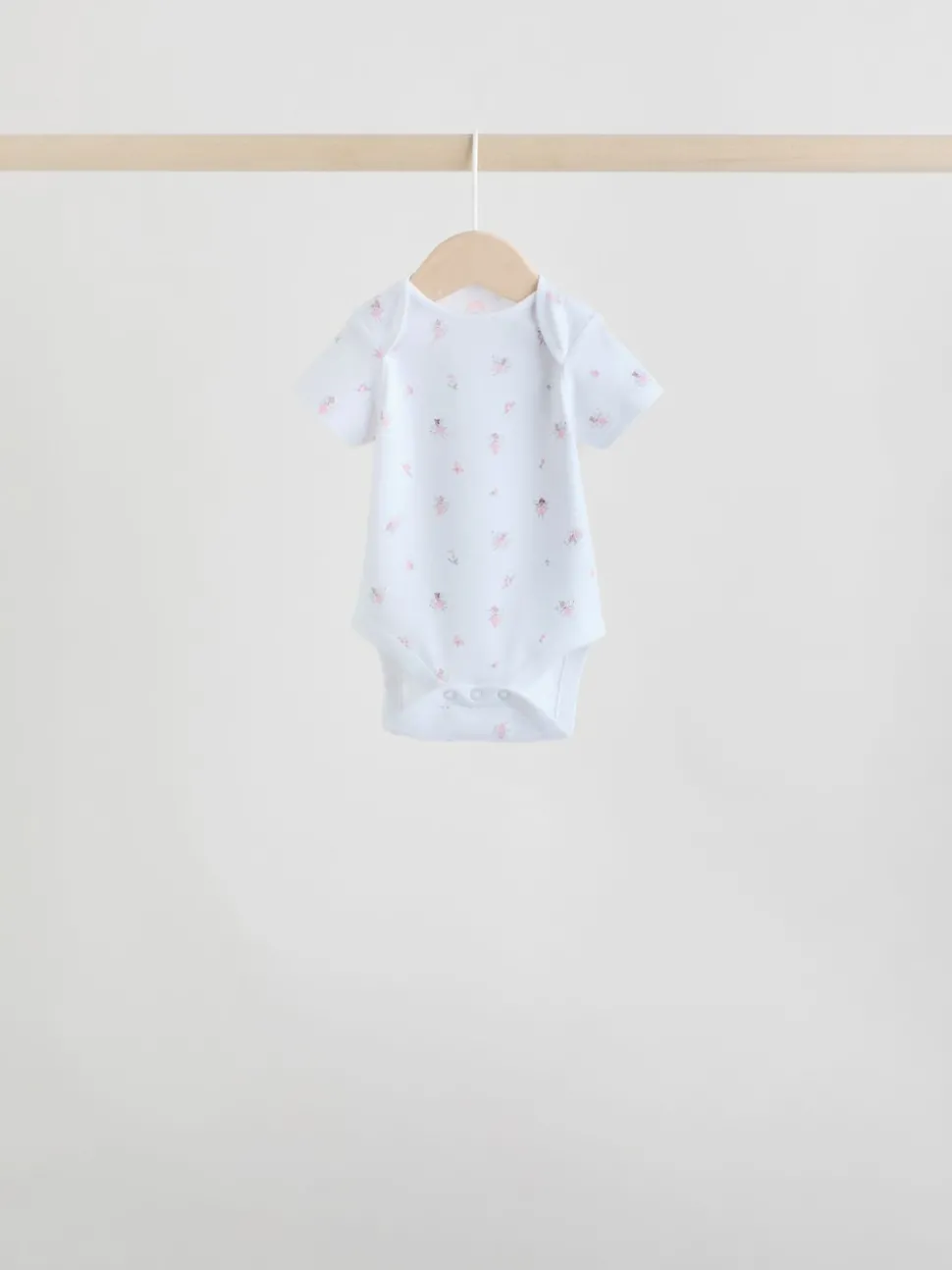 Pink 7 Pack Short Sleeve Baby Bodysuit