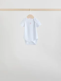 Pink 7 Pack Short Sleeve Baby Bodysuit
