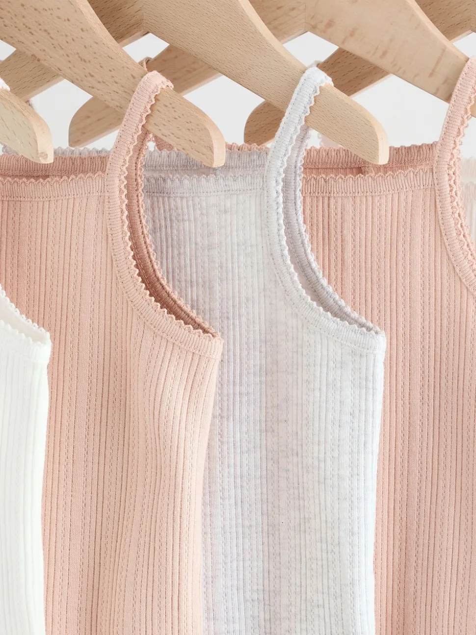 Pink 5 Pack Vest Pointelle Baby Bodysuits