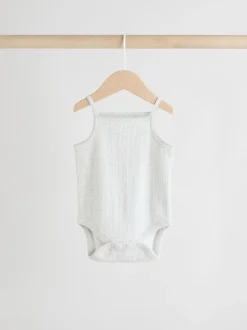 Pink 5 Pack Vest Pointelle Baby Bodysuits