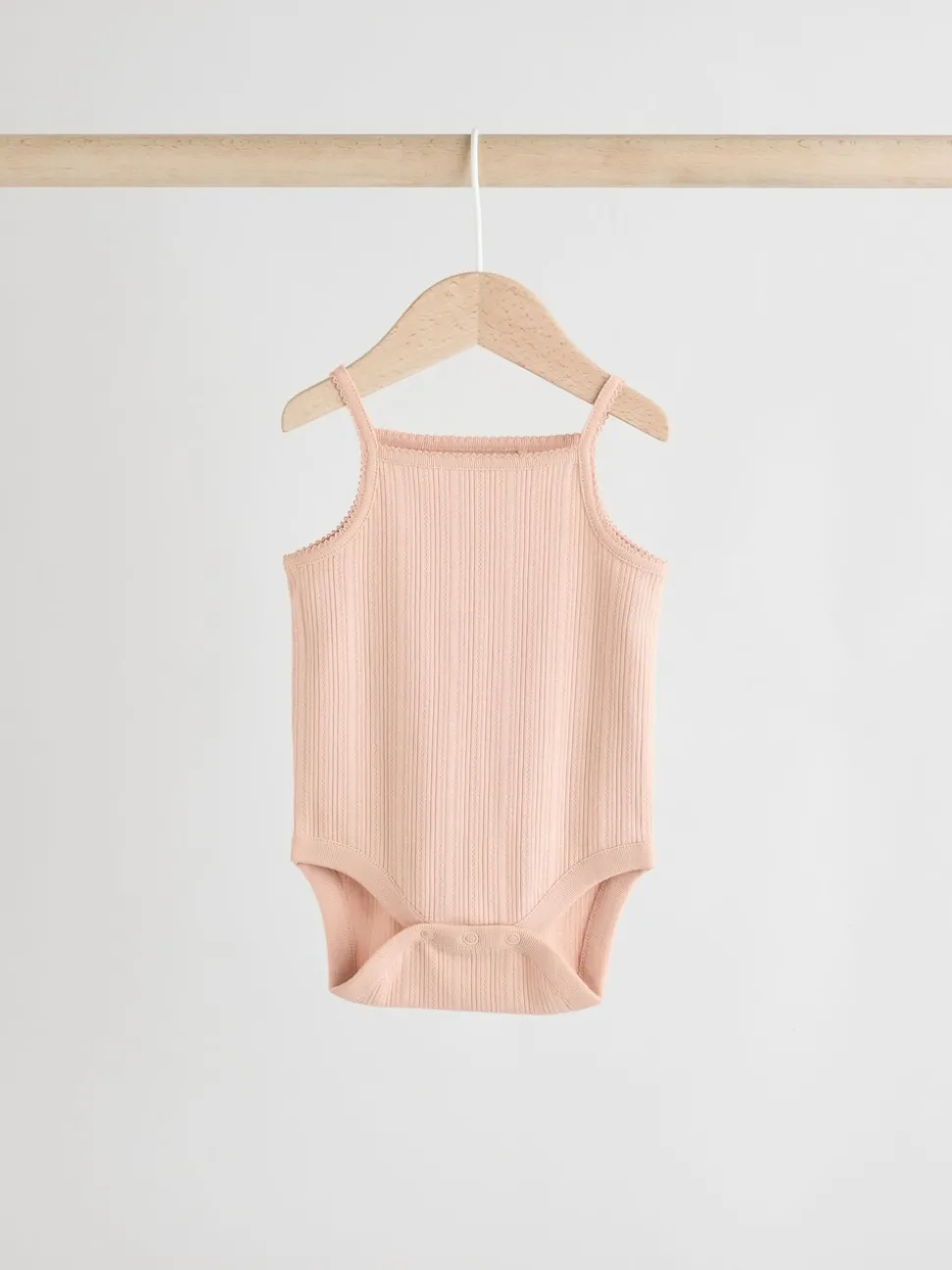 Pink 5 Pack Vest Pointelle Baby Bodysuits