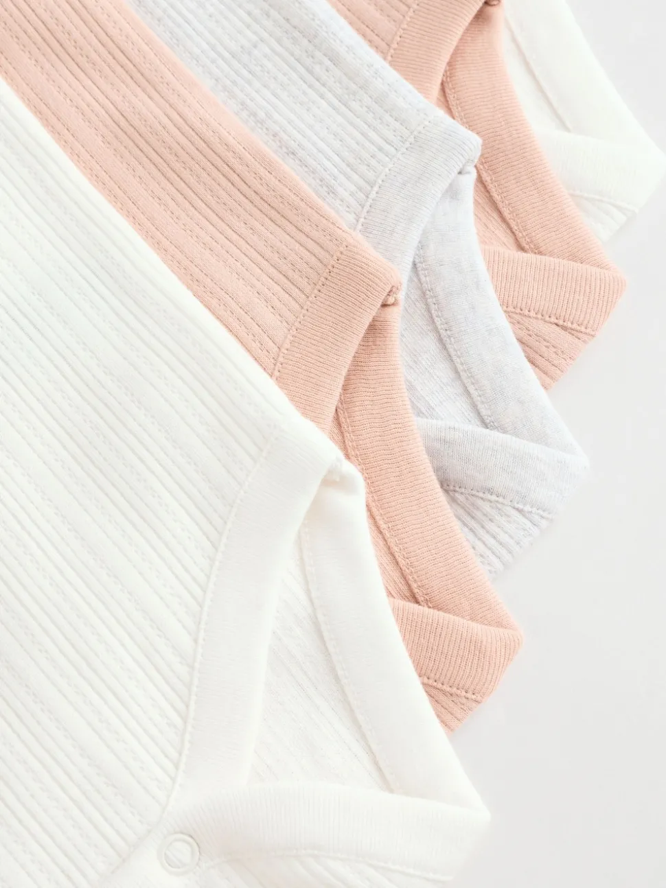 Pink 5 Pack Vest Pointelle Baby Bodysuits