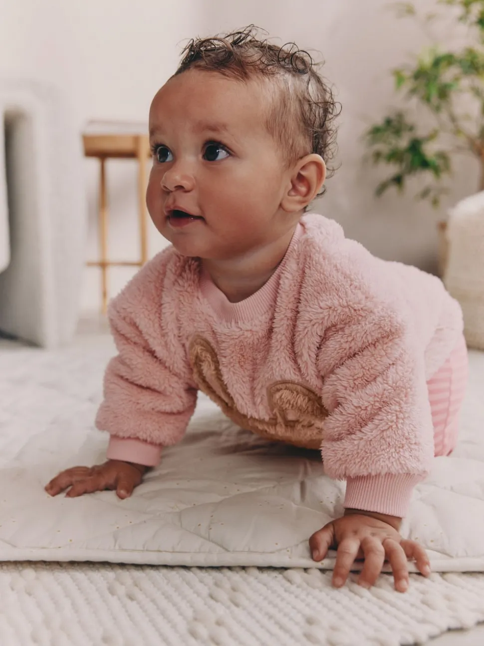 Pink Bunny Baby Fleece Tops and Leggings Set 2 Piece (0mths-2yrs)