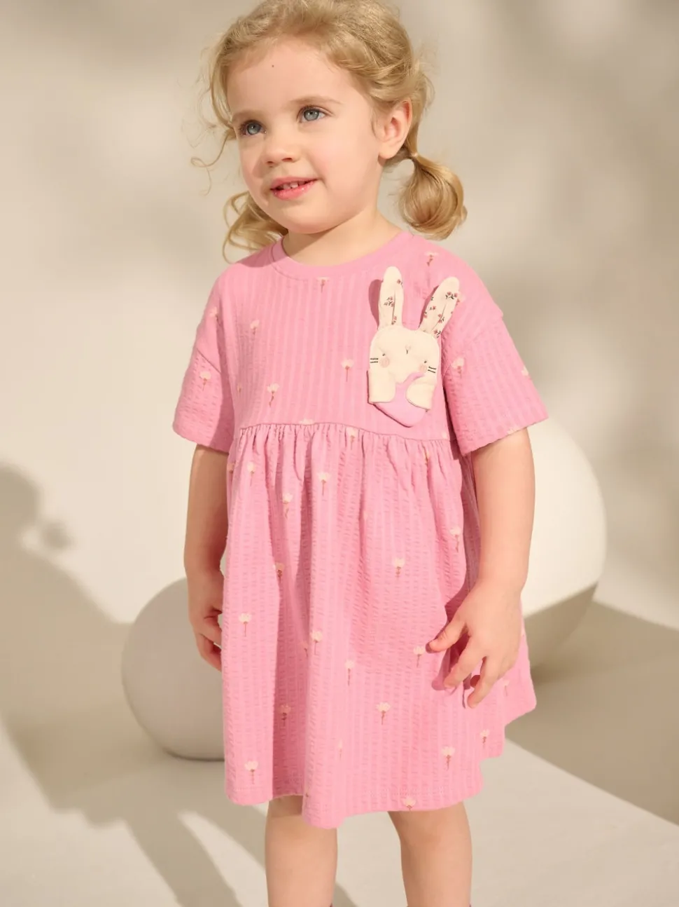 Pink Bunny Jersey Summer Dress (3mths-7yrs)
