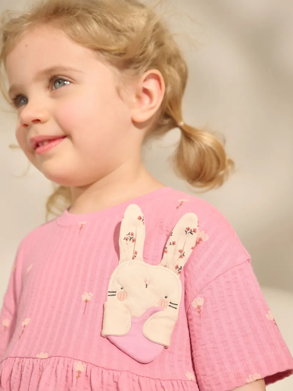 Pink Bunny Jersey Summer Dress (3mths-7yrs)