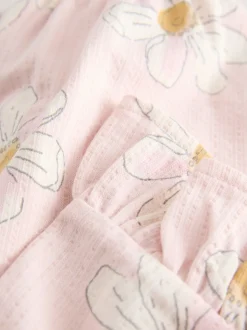 Pink Flower Wide Leg Frill Trousers (3mths-7yrs)