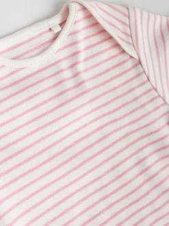 Pink Heart Baby Short Sleeve Bodysuits 5 Pack