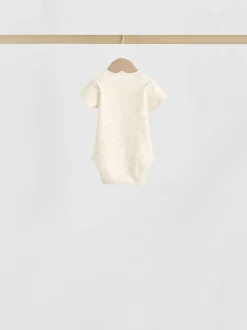 Pink Heart Baby Short Sleeve Bodysuits 5 Pack