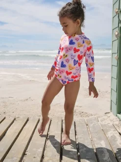 Pink Heart Long Sleeve Sunsafe Swim Set (3mths-7yrs)