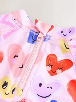 Pink Heart Long Sleeve Sunsafe Swim Set (3mths-7yrs)