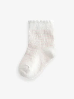 Pink Heart Stripe Baby Socks 5 Pack (0mths-2yrs)