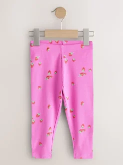 Pink Ribbed Leggings 5 Pack (3mths-7yrs)