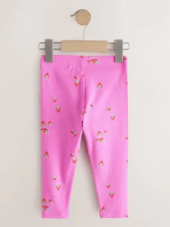 Pink Ribbed Leggings 5 Pack (3mths-7yrs)