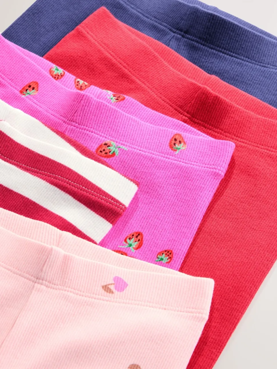 Pink Ribbed Leggings 5 Pack (3mths-7yrs)