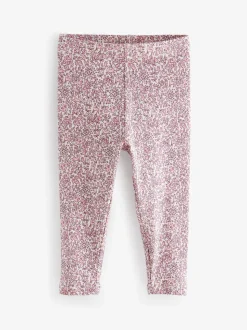Pink Ribbed Leggings 5 Pack (3mths-7yrs)