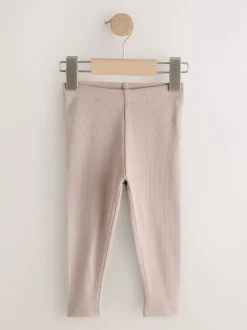 Pink Ribbed Leggings 5 Pack (3mths-7yrs)