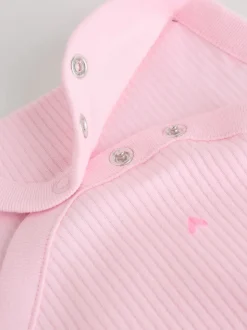 Pink Short Sleeve Baby Bodysuits 5 Pack