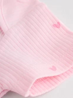 Pink Short Sleeve Baby Bodysuits 5 Pack