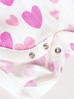Pink Star 5 Pack Long Sleeve Baby Bodysuits
