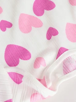 Pink Star 5 Pack Long Sleeve Baby Bodysuits