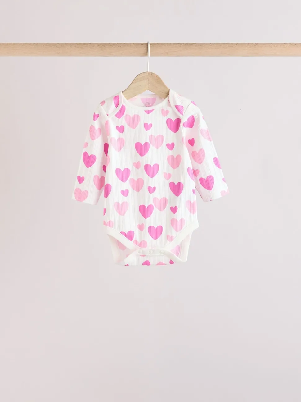Pink Star 5 Pack Long Sleeve Baby Bodysuits