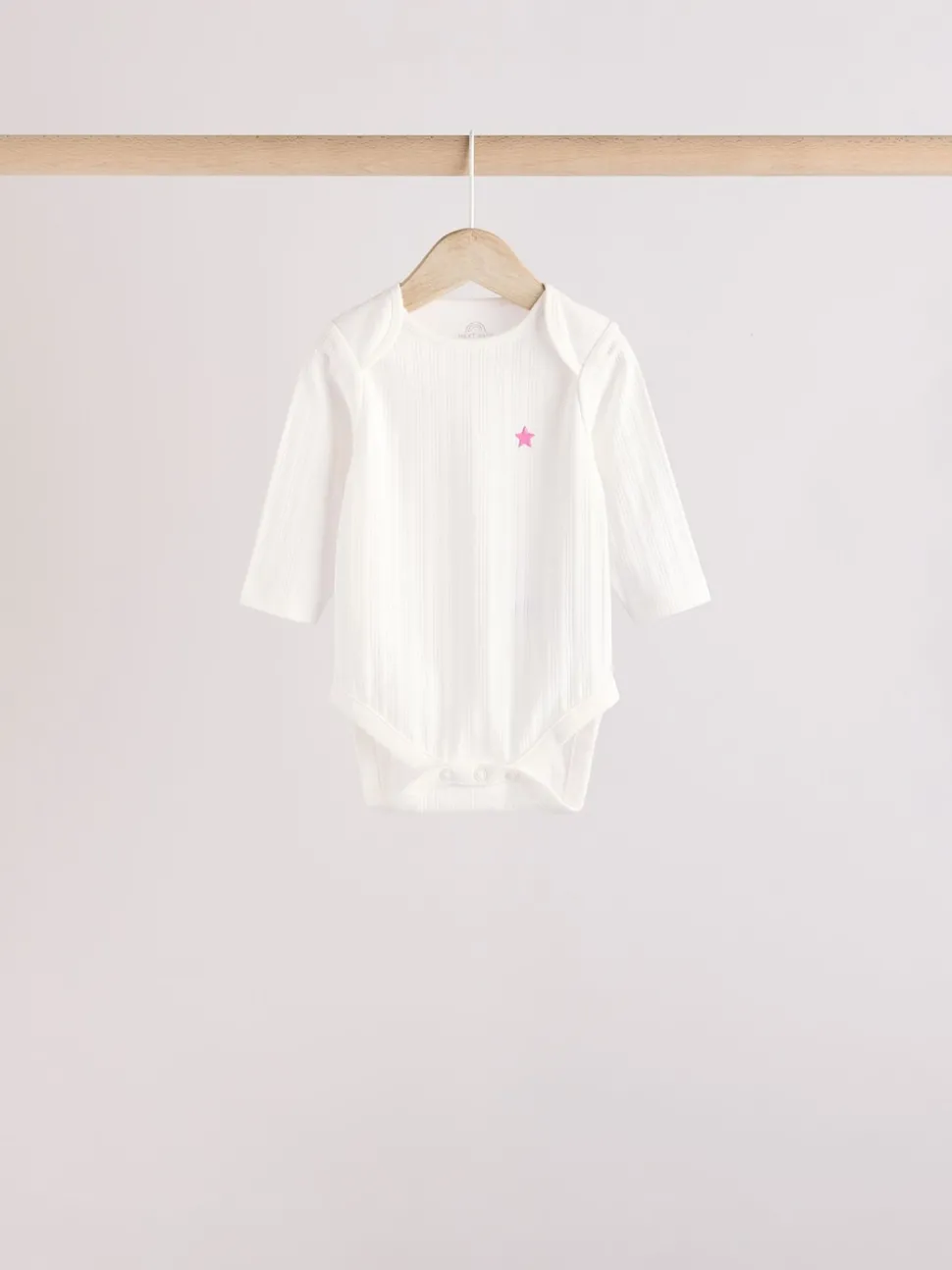 Pink Star 5 Pack Long Sleeve Baby Bodysuits