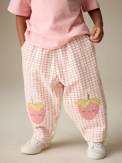 Pink Strawberry Embellished Barrel Trousers (3mths-7yrs)
