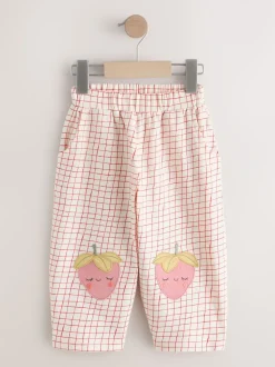 Pink Strawberry Embellished Barrel Trousers (3mths-7yrs)