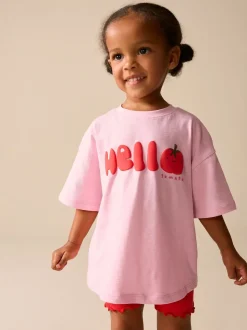 Pink Tomato Character Short Sleeve T-Shirt and Cycle Shorts Set (3mths-7yrs)