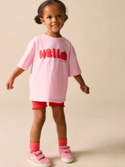 Pink Tomato Character Short Sleeve T-Shirt and Cycle Shorts Set (3mths-7yrs)