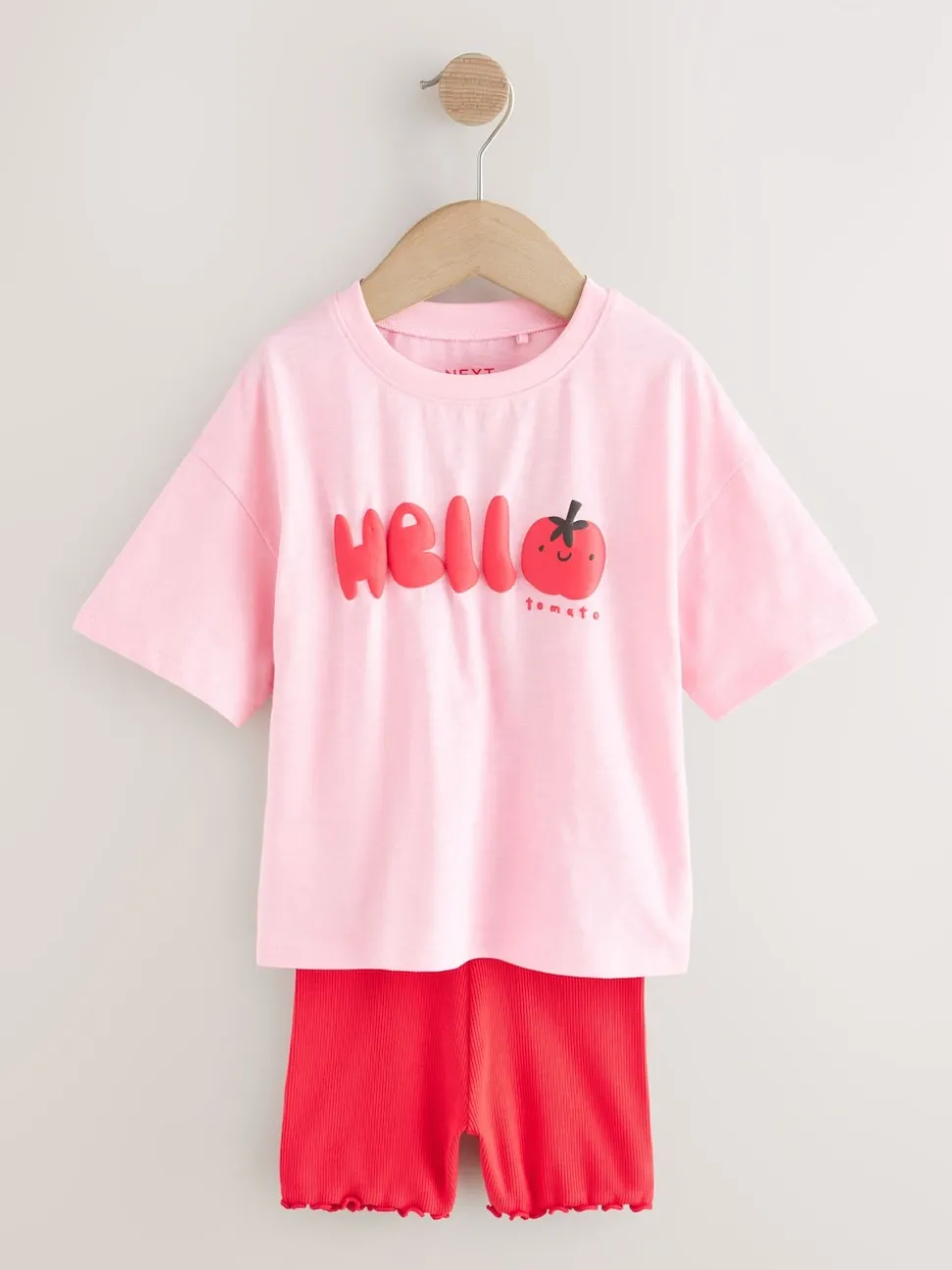 Pink Tomato Character Short Sleeve T-Shirt and Cycle Shorts Set (3mths-7yrs)