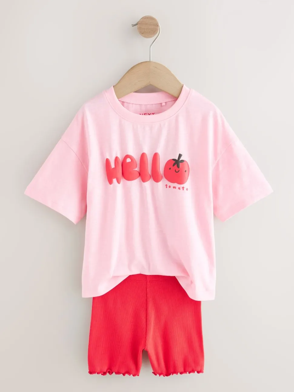 Pink Tomato Character Short Sleeve T-Shirt and Cycle Shorts Set (3mths-7yrs)