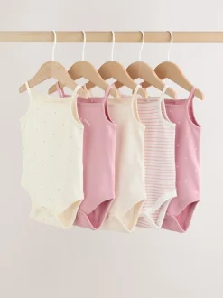 Pink Vest Baby Bodysuits 5 Pack