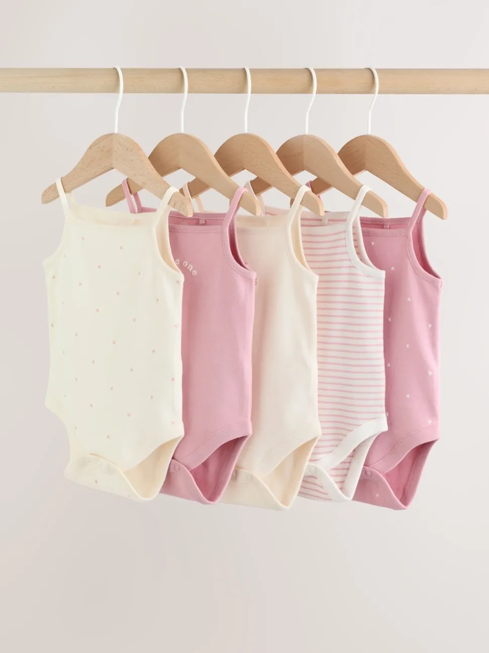 Pink Vest Baby Bodysuits 5 Pack