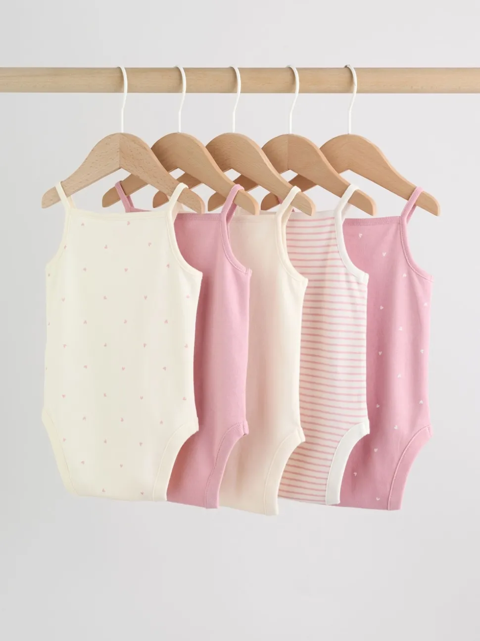 Pink Vest Baby Bodysuits 5 Pack